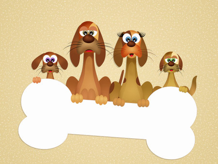 family of dogsの写真素材