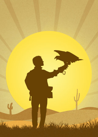 falconry in the desert