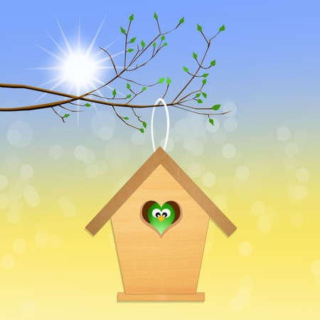 birdhouse in summerの写真素材