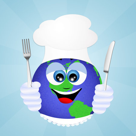 world with chef hatの写真素材