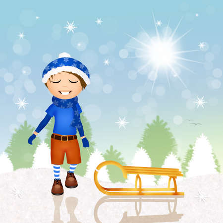 child in winterの写真素材