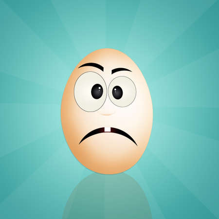egg with funny faceの写真素材