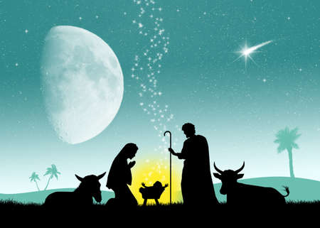 Christmas Nativity sceneの写真素材