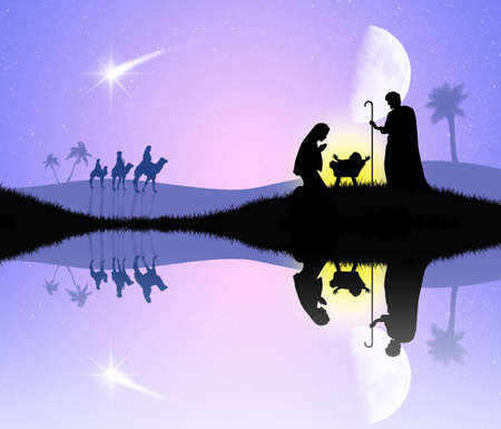 Christmas Nativity sceneの写真素材