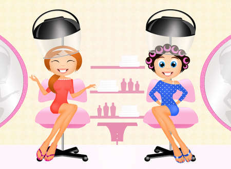 Women at the hairdresserの写真素材