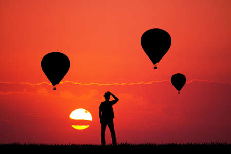 hot air balloonsの写真素材