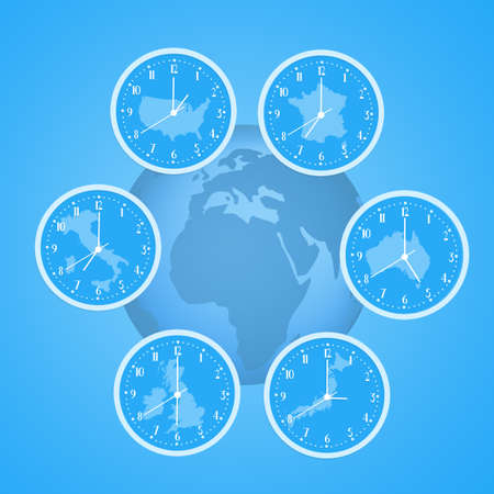 time zones clocksの写真素材