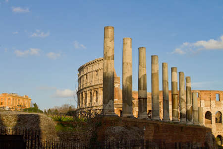 colonnade of the Temple of Venus, Romeの写真素材