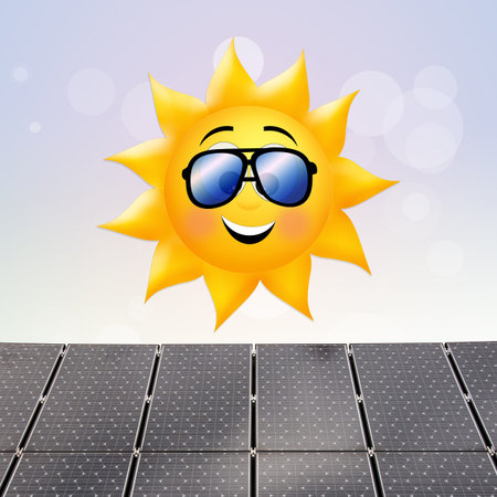funny illustration of solar panels