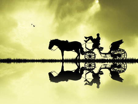 illustration of carriage rideの写真素材