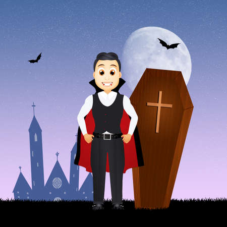 man with Dracula costumesの写真素材