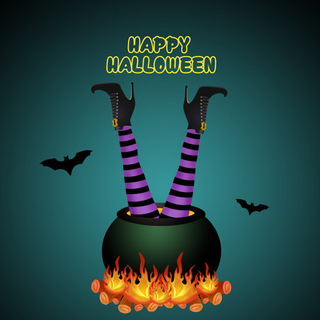 illustration of Halloween postcardの写真素材