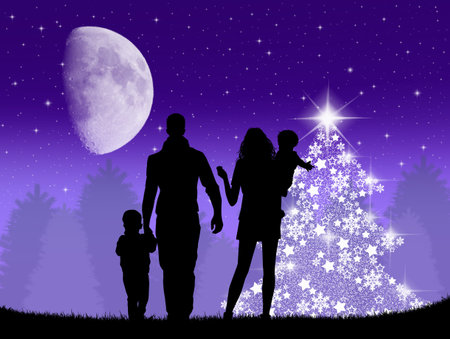 family at Christmasの写真素材