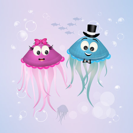 Wedding of jellyfish