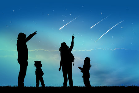 shooting starsの写真素材