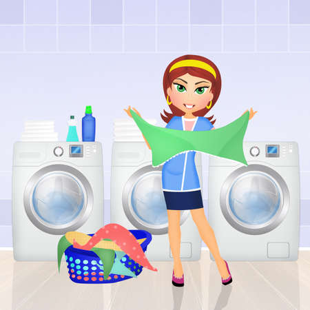 girl in the laudryの写真素材