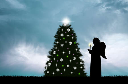 Christmas costume of an angelの写真素材