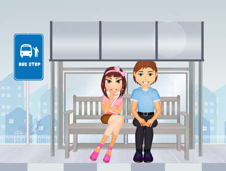 People expect the busの写真素材