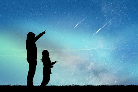 shooting starsの写真素材