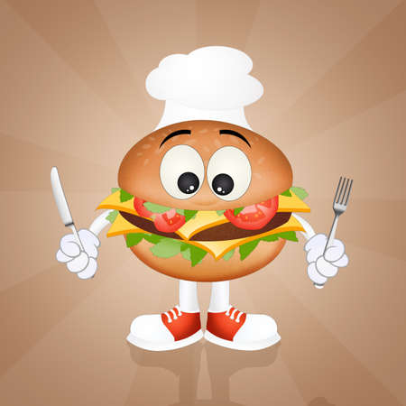 hamburger chefの写真素材