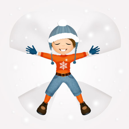 snow angelの写真素材