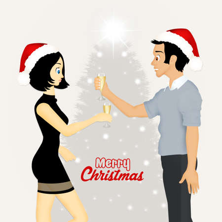 postcard of Christmasの写真素材