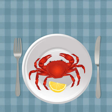 crab in the dishの写真素材