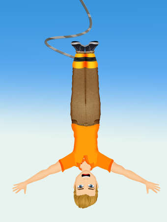 man bungee jumpingの写真素材