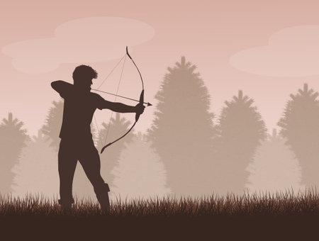 illustration of archerの写真素材