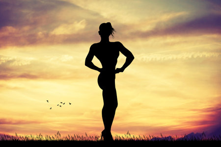 bodybuilder girlの写真素材