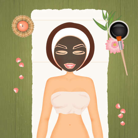 illustration of mud maskの写真素材