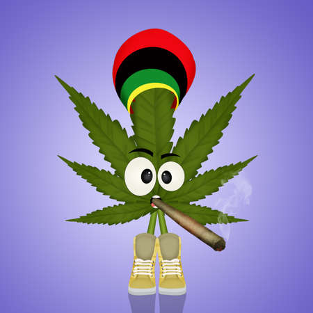 cartoon marijuana leafの写真素材