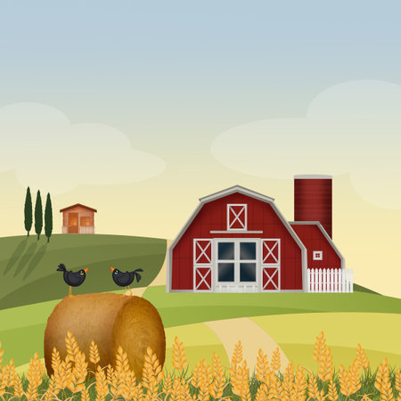 illustration of farmの写真素材