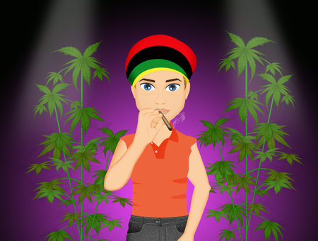 man grows marijuana plants