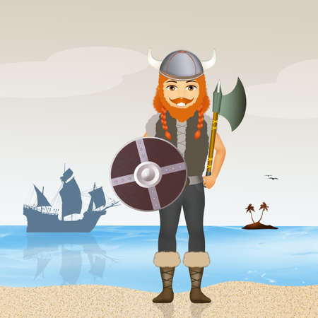 barbarian man vector illustrationの写真素材