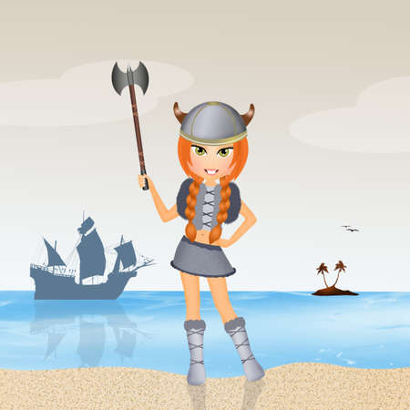 barbarian girlの写真素材