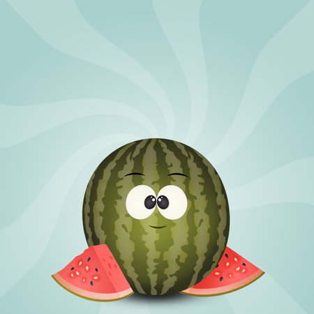 illustration of watermelon iconの写真素材