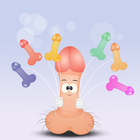funny penis with balloons