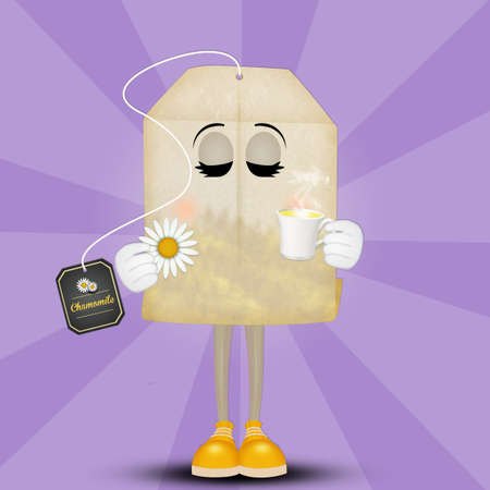 chamomile drink sachetの写真素材