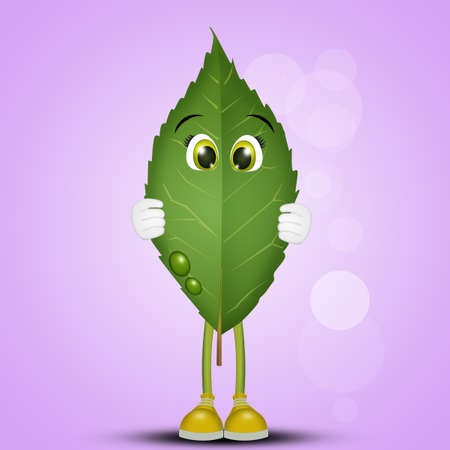 illustration of leaf cartoon iconの写真素材