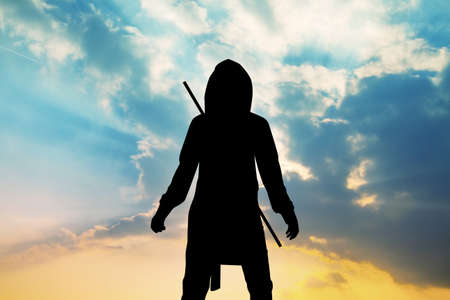 silhouette of ninjaの写真素材