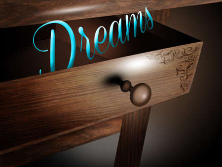 illustration of dreams in the drawerの写真素材
