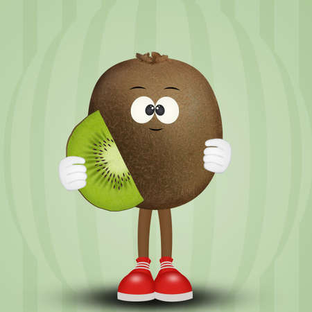 Illustration of kiwi cartoonの写真素材