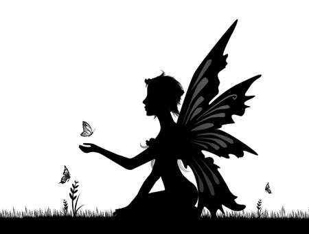 illustration of fairy on white backgroundの写真素材