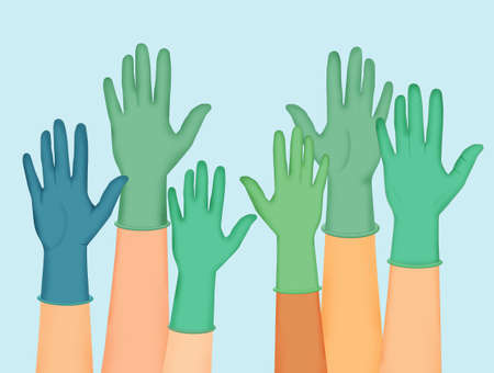 all together in solidarity with health for covid-19の写真素材