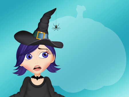illustration of Halloween witchの写真素材
