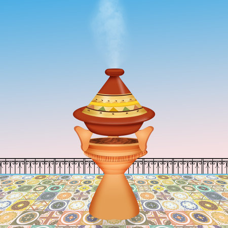 illustration of traditional Moroccan tagine