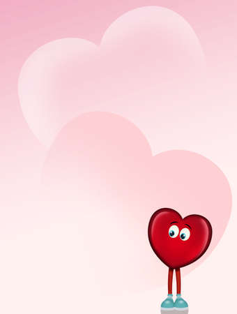 illustration of postcard for Valentine's day with little heartの写真素材