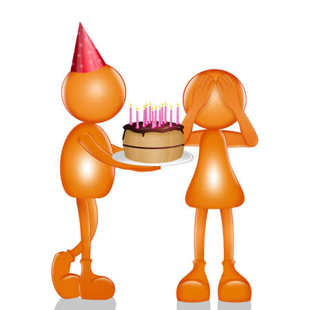 stylized illustration of birthdayの写真素材