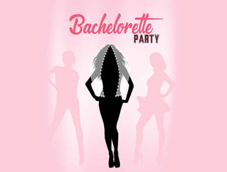 illustration of bachelorette party for women getting marriedの写真素材